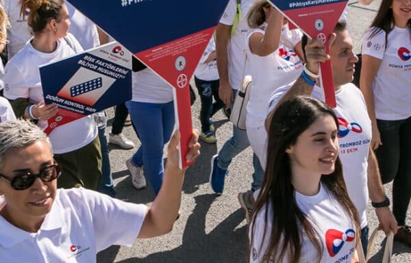 group-walking-wearinging-wtd-shirts World Thrombosis Day partners raising awareness of blood clots on October 13