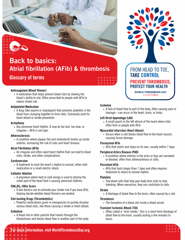 Glossary of terms: AFIB and thrombosis - World Thrombosis Day