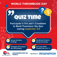 Participate in the World Thrombosis Day countdown quiz series supported by Regeneron.