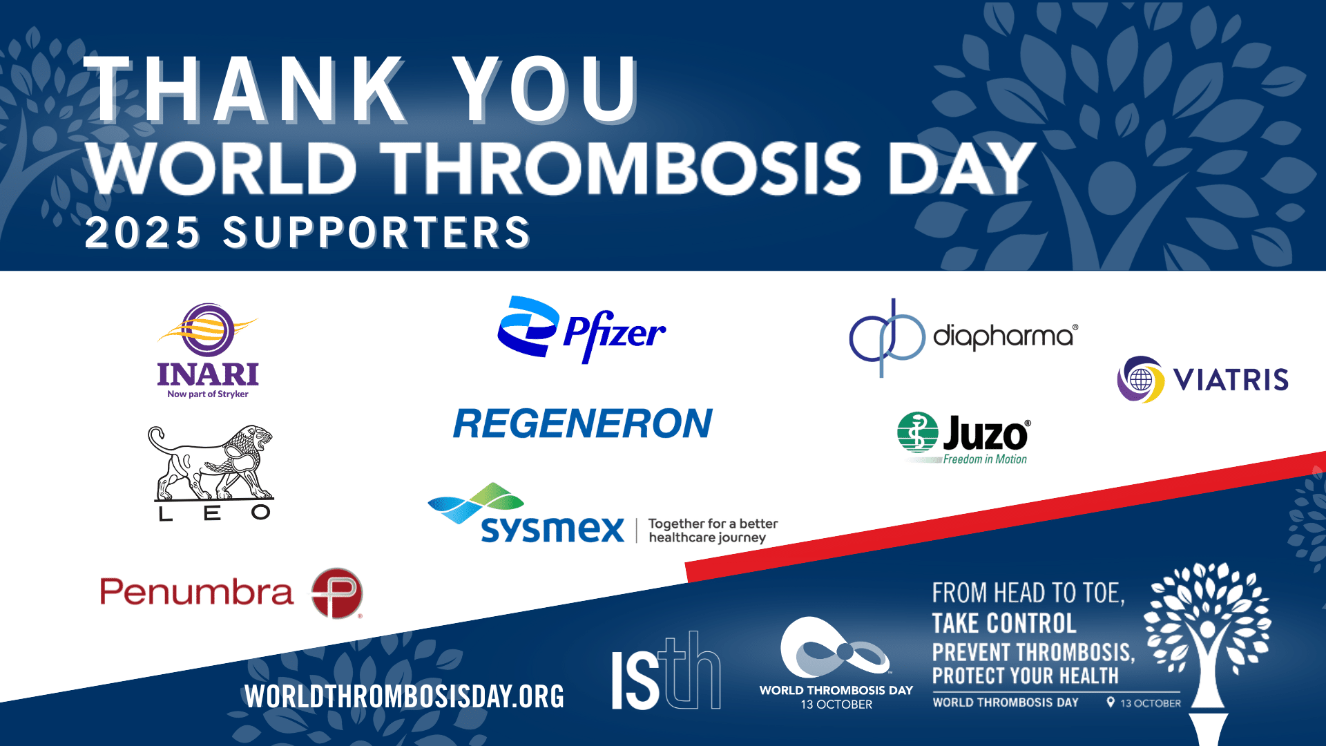 Thank you to the World Thrombosis Day supporters 
