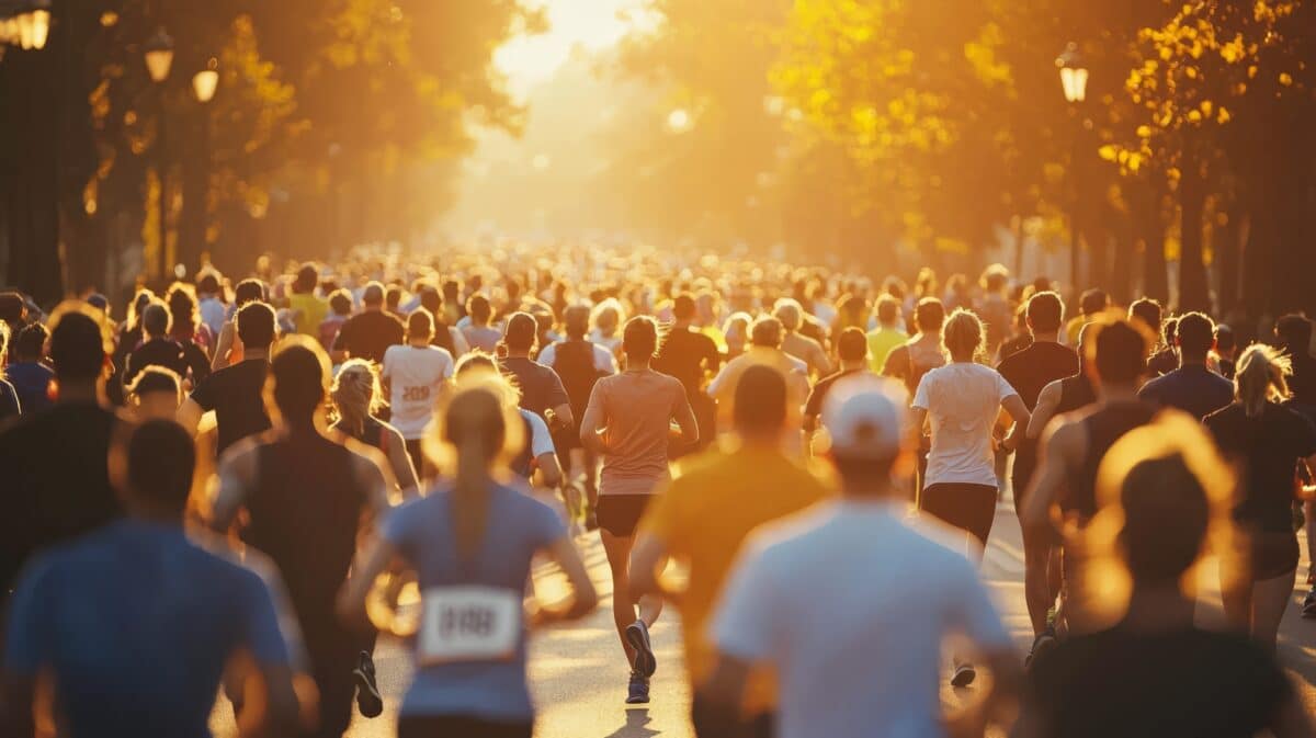 Participants of various backgrounds uniting for health awareness in a fun run. How to get involved in raising awareness of blood clots for World Thrombosis Day 2026