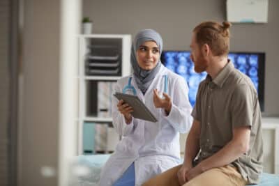 Patient visiting the doctor Blood clots affect people of all ages, races and ethnicities, and occur in both men and women.