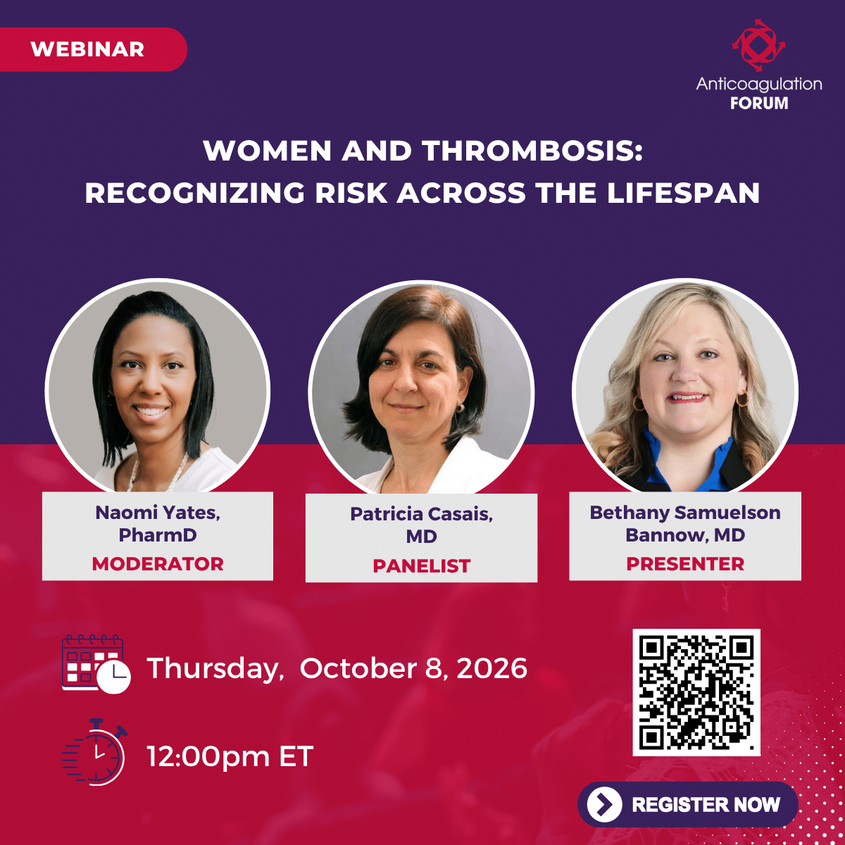 AC Forum webinar on women's health and blood clots for World Thrombosis Day 2026